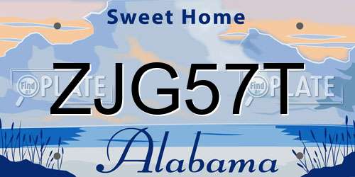 ZJG57T Alabama License Plate