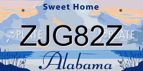 ZJG82Z Alabama License Plate