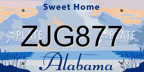 ZJG877 Alabama License Plate