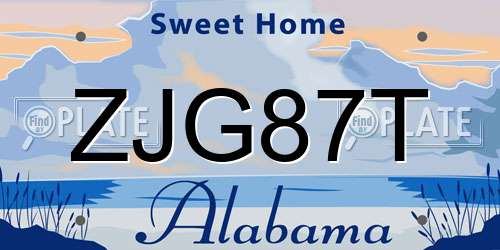 ZJG87T Alabama License Plate