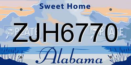 ZJH6770 Alabama License Plate