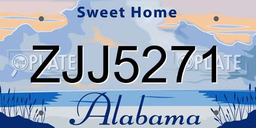 ZJJ5271 Alabama License Plate