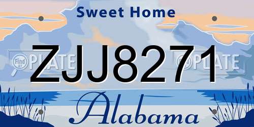 ZJJ8271 Alabama License Plate