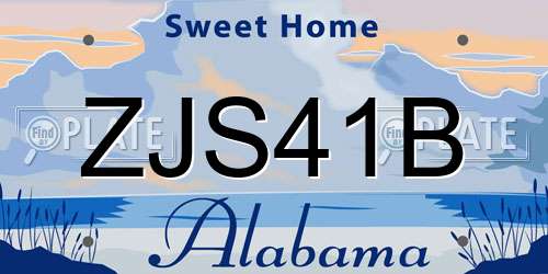 ZJS41B Alabama License Plate