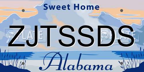 ZJTSSDS Alabama License Plate