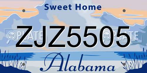 ZJZ5505 Alabama License Plate
