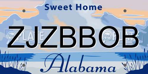 ZJZBBOB Alabama License Plate