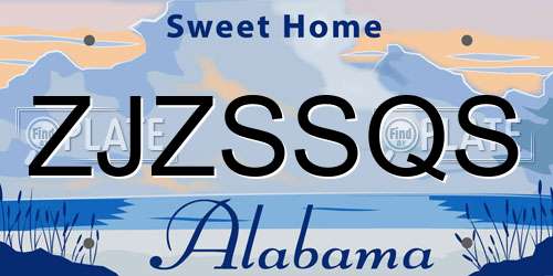 ZJZSSQS Alabama License Plate