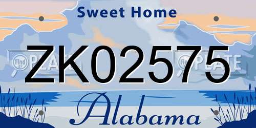 ZK02575 Alabama License Plate