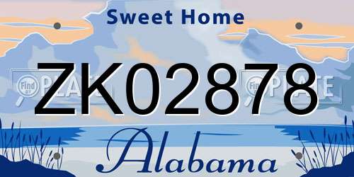 ZK02878 Alabama License Plate