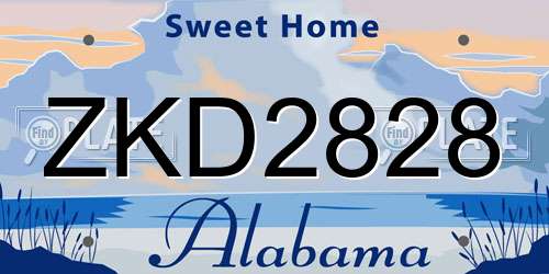 ZKD2828 Alabama License Plate