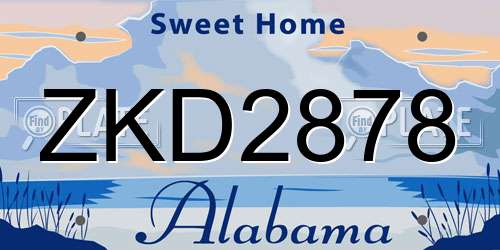 ZKD2878 Alabama License Plate