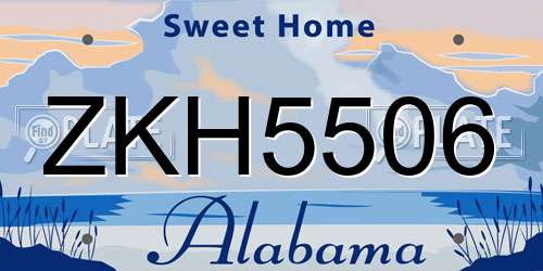 ZKH5506 Alabama License Plate
