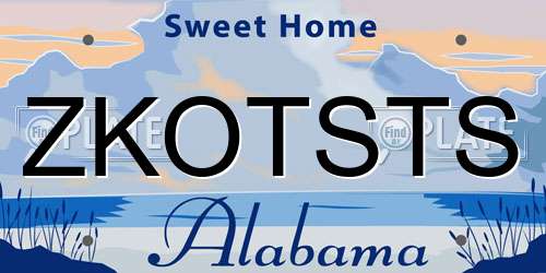 ZKOTSTS Alabama License Plate