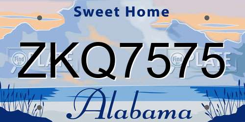 ZKQ7575 Alabama License Plate