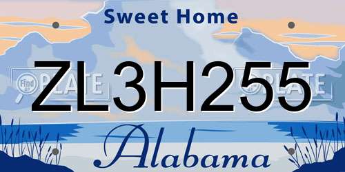 ZL3H255 Alabama License Plate
