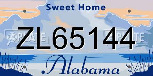 ZL65144 Alabama License Plate