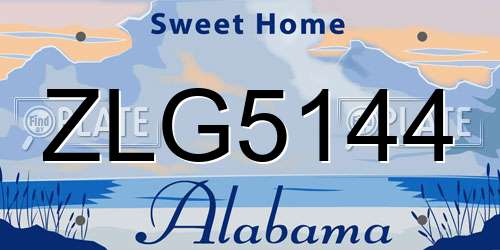 ZLG5144 Alabama License Plate