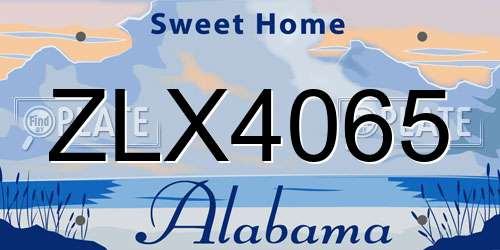 ZLX4065 Alabama License Plate