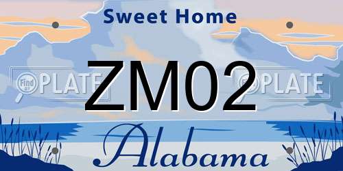 ZM02 Alabama License Plate