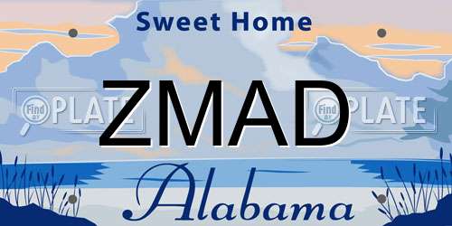 ZMAD Alabama License Plate