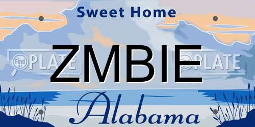 ZMBIE Alabama License Plate