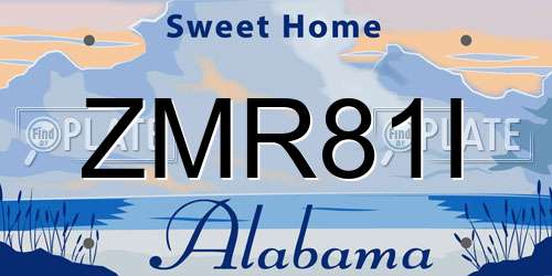 ZMR81I Alabama License Plate