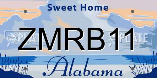 ZMRB11 Alabama License Plate