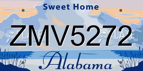 ZMV5272 Alabama License Plate