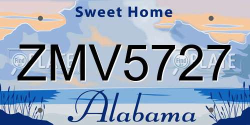 ZMV5727 Alabama License Plate