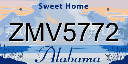 ZMV5772 Alabama License Plate