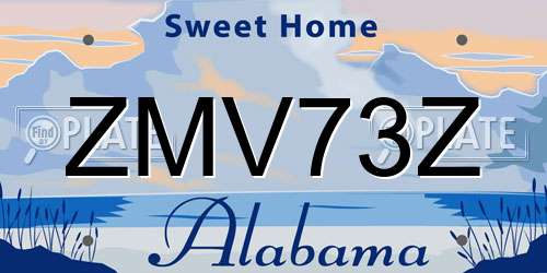 ZMV73Z Alabama License Plate