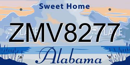 ZMV8277 Alabama License Plate