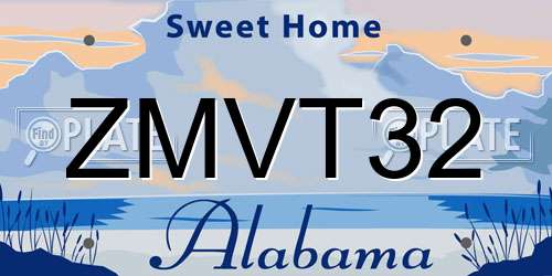 ZMVT32 Alabama License Plate