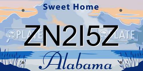 ZN2I5Z Alabama License Plate