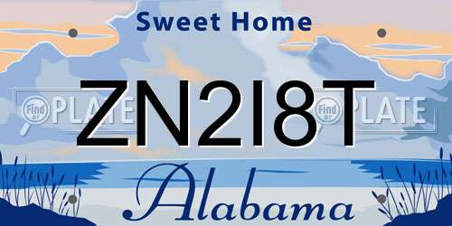 ZN2I8T Alabama License Plate