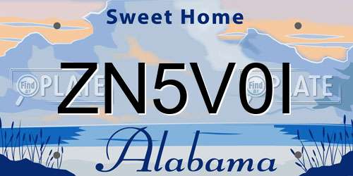 ZN5V0I Alabama License Plate