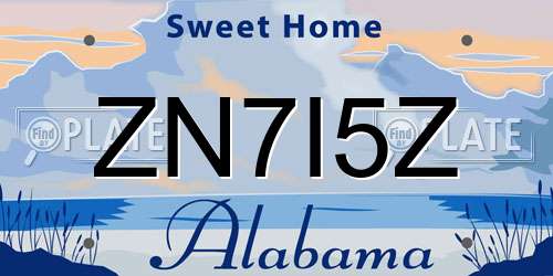 ZN7I5Z Alabama License Plate