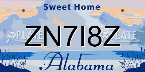 ZN7I8Z Alabama License Plate