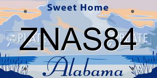 ZNAS84 Alabama License Plate