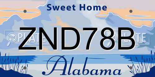 ZND78B Alabama License Plate
