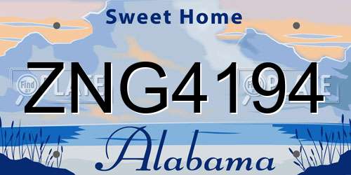 ZNG4194 Alabama License Plate