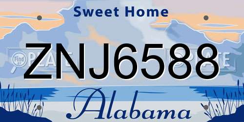 ZNJ6588 Alabama License Plate