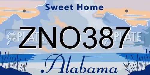 ZNO387 Alabama License Plate