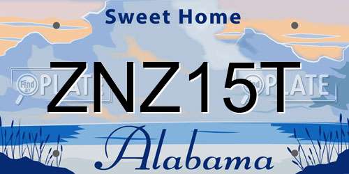 ZNZ15T Alabama License Plate