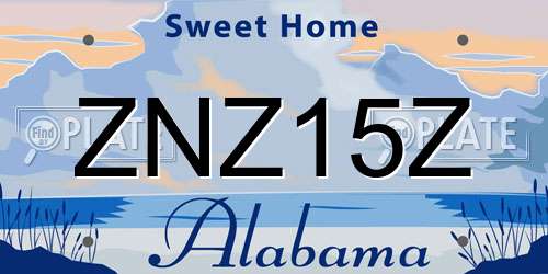 ZNZ15Z Alabama License Plate