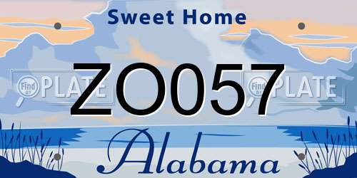 ZO057 Alabama License Plate