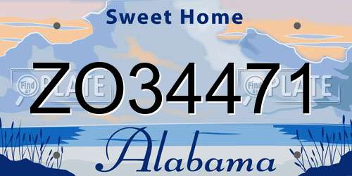 ZO34471 Alabama License Plate