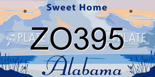 ZO395 Alabama License Plate
