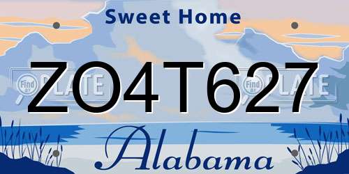 ZO4T627 Alabama License Plate
